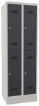 Garderobenschrank HxBxT 1850x600x500 mm, 4 Abteile lichtgrau/anthrazitgrau, Pavoy