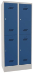 Garderobenschrank HxBxT 1850x800x500 mm, 4 Abteile lichtgrau/enzianblau, Pavoy