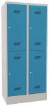 Garderobenschrank HxBxT 1850x800x500 mm, 4 Abteile lichtgrau/lichtblau, Pavoy
