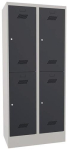 Garderobenschrank HxBxT 1850x800x500 mm, 4 Abteile lichtgrau/anthrazitgrau, Pavoy