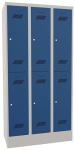 Garderobenschrank HxBxT 1850x900x500 mm, 6 Abteile lichtgrau/enzianblau, Pavoy