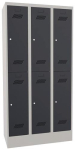 Garderobenschrank HxBxT 1850x900x500 mm, 6 Abteile lichtgrau/anthrazitgrau, Pavoy