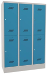 Garderobenschrank HxBxT 1850x1200x500 mm, 6 Abteile lichtgrau/lichtblau, Pavoy