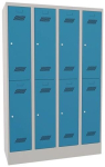 Garderobenschrank HxBxT 1850x1200x500 mm, 8 Abteile lichtgrau/lichtblau, Pavoy