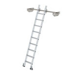 Regalleiter Alu 9 Stufen fahrbar für Doppelregal L=2,53 m Munk Günzburger