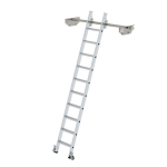 Regalleiter Alu 10 Stufen fahrbar für Doppelregal L=2,78 m Munk Günzburger