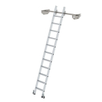 Regalleiter Alu 11 Stufen fahrbar für Doppelregal L=3,03 m Munk Günzburger
