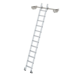 Regalleiter Alu 12 Stufen fahrbar für Doppelregal L=3,28 m Munk Günzburger