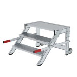 Arbeitspodest fahrbar 3 Stufen Stufenbreite 800 mm, Alu geriffel Munk Günzburger