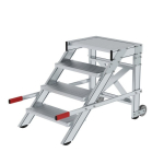 Arbeitspodest fahrbar 4 Stufen Stufenbreite 600 mm, Alu geriffel Munk Günzburger