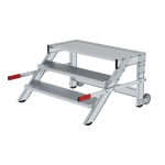 Arbeitspodest fahrbar 3 Stufen Stufenbreite 1000 mm, Alu geriffel Munk Günzburger