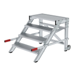 Arbeitspodest fahrbar 4 Stufen Stufenbreite 800 mm, Alu geriffel Munk Günzburger