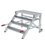 Arbeitspodest fahrbar 4 Stufen Stufenbreite 1000 mm, Alu geriffel Munk Günzburger
