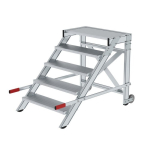 Arbeitspodest fahrbar 5 Stufen Stufenbreite 800 mm, Alu geriffel Munk Günzburger