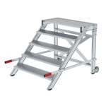 Arbeitspodest fahrbar 5 Stufen Stufenbreite 1000 mm, Alu geriffel Munk Günzburger
