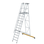 Plattformleiter Alu klappbar und fahrbar 12 Stufen H=3,81 m Munk Günzburger