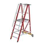 Plattformleiter GFK/Alu 5 Stuf. Handlauf klappbar fahrbar Arbeitshöhe=3,15 m Munk Günzburger