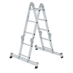 Vielzweckleiter 2x2+2x3 Sprossen Holzbe. nivello Traverse 4tlg Arbeitshöhe 4,00 m Munk Günzburger