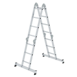 Vielzweckleiter 2x2+2x3 Sprossen Holzbe. nivello Traverse 4tlg Arbeitshöhe 5,30 m Munk Günzburger