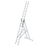 Mehrzweckleiter 3 tlg. 3x9 Sprossen mit nivello Traverse Arbeitshöhe 7,80 m Munk Günzburger
