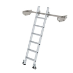 Regalleiter Alu 6 Stufen fahrbar für Doppelregal L=1,78 m Munk Günzburger