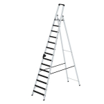 Stehleiter Alu 14 Stufen einseitig begehbar H=3,92 m mit clip-step Auflage, Munk Günzburger