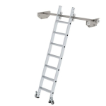 Regalleiter Alu 7 Stufen fahrbar für Doppelregal L=2,03 m Munk Günzburger