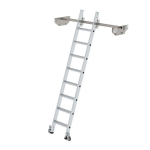 Regalleiter Alu 8 Stufen fahrbar für Doppelregal L=2,28 m Munk Günzburger