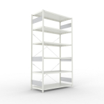 Basisrekken 1-regelig, frame gedemonteerd HxLxD 2500x1300x600 mm, RAL 7035 Meta Clip GR 150/1650 kg 6 legplanken