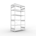Basisrekken 1-regelig, frame gedemonteerd HxLxD 2500x1300x600 mm, gegalvaniseerd Meta Clip S3 GR 230/1650 kg 6 schappen