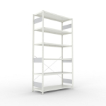 Basisrekken 1-regelig, frame gedemonteerd HxBxD 2500x1300x500 mm, grijs RAL 7035 Meta Clip S3 GR 230/1650 kg 6 schappen
