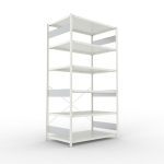 Basisrekken 1-regelig, frame gedemonteerd HxBxD 2500x1300x800 mm, grijs RAL 7035 Meta Clip S3 GR 230/1650 kg 6 schappen