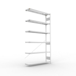 Aanbouwrekken 1-regelig, frame gedemonteerd HxBxD 2500x1300x300 mm, verzinkt Meta Clip S3 AR 230/1650 kg 6 schappen