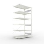 Aanbouwrekken 1-regelig, frame gedemonteerd HxBxD 2500x1300x800 mm, grijs RAL 7035 Meta Clip S3 AR 230/1650 kg 6 schappen