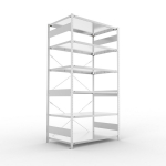 Grundregal 1-zeilig, Rahmen vorgefertigt HxLxT 2500x1300x800 mm, verzinkt Meta Clip GR 230/2350 kg 6 Böden
