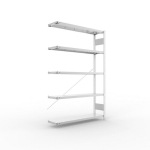 Anbauregal 1-zeilig, Rahmen vorgefertigt HxLxT 2000x1300x300 mm, verzinkt Meta Clip AR 230/1650 kg 5 Böden