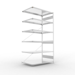 Anbauregal 1-zeilig, Rahmen vorgefertigt HxLxT 2500x1300x800 mm, verzinkt Meta Clip AR 230/2350 kg 6 Böden