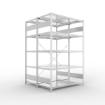 Basisrekken, 2 rijen, frame gedemonteerd HxLxD 2000x1300x600 mm, gegalvaniseerd Meta Clip S3 DGR 150/1100 kg 2x5 planken