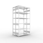 Basisrekken, 2 rijen, frame gedemonteerd HxLxD 2500x1300x400 mm, gegalvaniseerd Meta Clip S3 DGR 150/1650 kg 2x6 planken