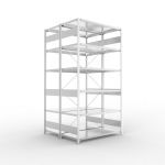 Basisrekken, 2 rijen, frame gedemonteerd HxLxD 2500x1300x600 mm, gegalvaniseerd Meta Clip S3 DGR 150/1650 kg 2x6 planken
