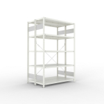 Basisrekken, 2 rijen, frame gedemonteerd HxLxD 2000x1300x400 mm, grijs RAL 7035 Meta Clip S3 DGR 150/1100 kg 2x5 planken