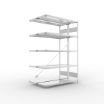 Anbauregal 2-zeilig, Rahmen zerlegt HxLxT 2000x1300x400 mm, verzinkt Meta Clip S3 DAR 150/1100 kg 2x5 Böden