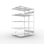 Anbauregal 2-zeilig, Rahmen zerlegt HxLxT 2000x1300x500 mm, verzinkt Meta Clip S3 DAR 150/1100 kg 2x5 Böden