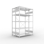 Basisrekken, 2 rijen, frame gedemonteerd HxLxD 2000x1300x400 mm, gegalvaniseerd Meta Clip S3 DGR 230/1100 kg 2x5 legplanken