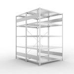 Basisrekken, 2 rijen, frame gedemonteerd HxLxD 2000x1300x800 mm, gegalvaniseerd Meta Clip S3 DGR 230/1100 kg 2x5 legplanken