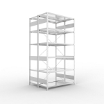 Basisrekken, 2 rijen, frame gedemonteerd HxLxD 2500x1300x500 mm, gegalvaniseerd Meta Clip S3 DGR 230/1650 kg 2x6 legplanken