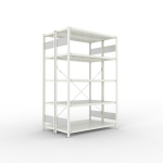 Basisrekken, 2 rijen, frame gedemonteerd HxLxD 2000x1300x400 mm, grijs RAL 7035 Meta Clip S3 DGR 230/1100 kg 2x5 legplanken