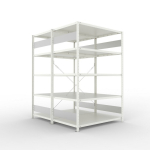 Basisrekken, 2 rijen, frame gedemonteerd HxBxD 2000x1300x800 mm, grijs RAL 7035 Meta Clip S3 DGR 230/1100 kg 2x5 legplanken