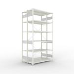 Basisrekken, 2 rijen, frame gedemonteerd HxBxD 2500x1300x400 mm, grijs RAL 7035 Meta Clip S3 DGR 230/1650 kg 2x6 legplanken