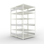 Basisrekken, 2 rijen, frame gedemonteerd HxBxD 2500x1300x800 mm, grijs RAL 7035 Meta Clip S3 DGR 230/1650 kg 2x6 legplanken
